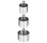 NUOBESTY Moules Ronds en Acier Inoxydable pour Plats Froids Lot de 3 Set de Moules Poussoirs Ustensiles Cuisine Multifonctions pour Décoration et Dressage Adaptés aux Desserts et