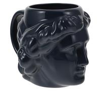 NUOBESTY Mug à Café en Céramique Sculptée Tête de David Apollo Bleu, Tasse à Boisson Grecque Antique 1 Pièce, Récipient à Eau Créatif pour Usage Quotidien et Décoration Maison