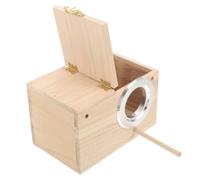 NUOBESTY Nichoir en Bois Espace D’élevage Sécurisé pour Perruches et Petits Oiseaux, Boîte de Nidification Résistante Protège du Vent Prédateurs pour Jardin