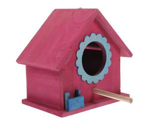NUOBESTY Nichoir en Bois Suspendu Rouge Mini Décoratif Maison D’Oiseau Extérieure pour Jardin Mangeoire à Oiseaux Décorative Nid D’Oiseau Solide pour Observation et Nidification en