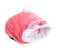 NUOBESTY Nid Chaud pour Animaux de Compagnie en Coton Doublé Lit d'hiver pour Hamster et Hérisson Taille Petite Couleur Rose Motif Lapin pour Canapé Panier ou Voyage