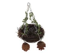 NUOBESTY Nid Suspendu Rotin Naturel pour Perruches et Perroquets Balancelle et Aire de Repos Facile à Installer Confortable et Nid Oiseau pour Cage Intérieure et Extérieure
