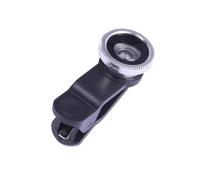 NUOBESTY Objectif Grand Angle Macro Fisheye pour Téléphone Portable avec Clip pour Smartphone Objectif de Caméra pour Appareil Photo Argenté