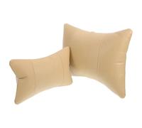 NUOBESTY Oreiller Cervical Voiture 2 Pièces Beige Respirant, Coussin Appui-tête et Lombaire Ergonomique pour Siège Auto, Soutien Nuque Confortable pour Conduite et Voyages