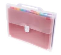 NUOBESTY Organisateur de Dossiers Portable à Compartiments Classeur Extensible Accordéon Multi Poches Rangement Documents Bureau Maison École Blanc avec Poignée