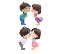 NUOBESTY Ornement de Poupées Couple pour Décoration de Maison Lot de 2 Sets de Ensembles Micro-Paysages Créatifs Décoration Saint-Valentin et Bureau Présent Mariage et Anniversaire