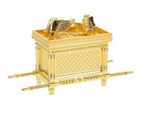 NUOBESTY Ornement Religieux Arche en Alliage de Zinc Doré Petite Taille 95 X 35 X 6 CM Décoration d'Église et Bureau Statue d'Arche d'Israël Artisanale pour Intérieur et Collection