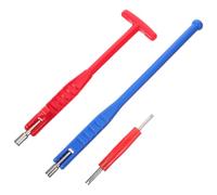 NUOBESTY Outils de Démontage et Installation de Tiges de Valve de Pneu 3 Pièces Extracteurs Bleu et Rouge Outil de Changement de Pneus Moto Voiture Compatible Valves Tpms Kit