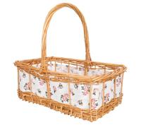 NUOBESTY Panier à Fleurs Tressé en Osier, Doublure Tissu, Poignée | Style Rustique Chic, Rangement Polyvalent, pour Fleurs Artificielles et Petits Objets, Chambre la Cuisine