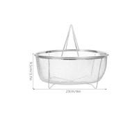 NUOBESTY Panier à Friture en Acier Inoxydable 23 CM Multifonction Pieds Panier à Vapeur et Égouttoir pour Cuisson et Friture Accessoire la Cuisine Pratique pour Maison et Restaurant