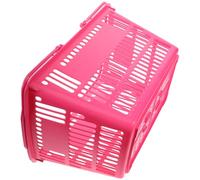 NUOBESTY Panier à Provisions en Plastique Épais Moyen 1 Pièce Rose Poignée Ergonomique Grand Panier de Rangement Polyvalent pour Supermarché, Fruits, Snacks et Organisation Maison