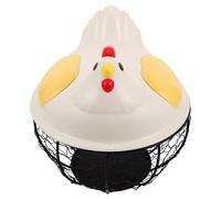 NUOBESTY Panier à Œufs en Métal Couvercle Jaune Panier de Rangement la Cuisine en Fil de Fer Noir Porte-Œufs de Poule Corbeille Aérée pour Œufs Frais et Fruits Organisateur Compact et