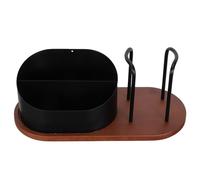 NUOBESTY Panier de Rangement Café Grand Format en Bois Massif Compartiments Multiples pour Dosettes, Gobelets en Papier et Accessoires, Organiseur de Coin Café Pratique pour Réutilisable