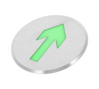 NUOBESTY Panneau De Sécurité Fléché Phosphorescent Auto-éclairant En Acier Inoxydable 114mm, Panneau De Sortie De Secours Au Sol Étanche Pour Évacuation Incendie, Signalisation D'urgence Solide