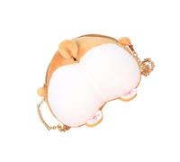 NUOBESTY Paquet à Bandoulière en Peluche Légère de Fesses de Corgi Fermeture Éclair Métallique, pour Garçon et Filles Lors de Thanksgiving ou Anniversaire