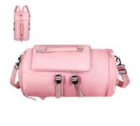 NUOBESTY Paquet de Yoga et Fitness Rose en Polyester Boucles | Compartiments Multiples, Poignée Arrondie, Rangement Organisé, pour Voyages et Séances de Gym