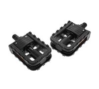 NUOBESTY Pédales Plates pour Vélos VTT 2pcs en Plastique Noir avec Roulements Scellés et Surface Antidérapante, Forme Ergonomique Conduite Sécurisée