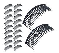 NUOBESTY Peigne à Cheveux Grand Format 12 CM Plastique Noir 24 Dents Précises Lot de 48 Pièces Accessoires Coiffure pour Chignon et Coiffage Cheveux Épais Peignes Latéraux Décoratifs