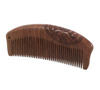 NUOBESTY Peigne en Bois D’Ébène Sculpté Double-Face 140 Dents Fines Antistatiques Peigne de Massage pour Cuir Chevelu Soin Capillaire Naturel Adapté Cheveux Fins et Raides Usage