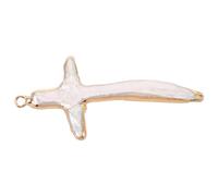 NUOBESTY Pendentif Croix En Perles Baroques Naturelles Pour Création De Bijoux Femme Blanc Nacré Forme Irrégulière 20x40-30x45 Mm Diy Artisanat Usage Quotidien
