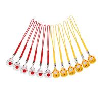 NUOBESTY Pendentifs Clochettes Porte-clés 12 Pcs en Cuivre Chat Amulette, Accessoires Décoratifs Légers et Compacts, Couleurs Aléatoires, comme Présents Thème Chat et Couleur Aléatoire