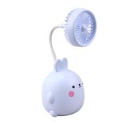 NUOBESTY Petit Ventilateur de Lapin, Rechargeable, Bleu, Plastique