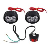 NUOBESTY Phare LED Moto Étanche Haute Puissance, Kit 2 Lampes 1 Interrupteur, Éclairage Principal Puissant, Adapté à Toutes Conditions Météo, Dispositif D'éclairage Modifié pour Moto,