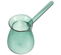NUOBESTY Pichet à Café en Verre Borosilicate 450 Ml avec Poignée Latérale Vert Lac, Cafetière Turque Multifonction pour Thé et Lait, Distributeur de Café Résistant et Facile à Nettoyer,