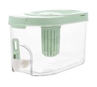 NUOBESTY Pichet Infuseur à Eau Froide 4L Robinet Carafe à Jus en Plastique Transparent Vert Clair Grand Récipient pour Eau Froide d'Été pour Réfrigérateur et Boissons Maison