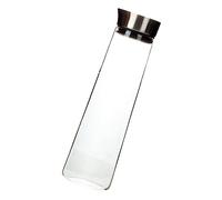 NUOBESTY Pichet Verre Borosilicate Transparent Capacité Cruche Eau Fuite Étanche avec Couvercle Inox Récipient pour Jus Thé Glacé et Boissons Maison
