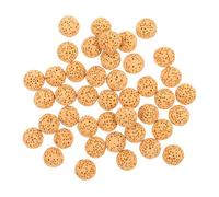 NUOBESTY Pierres de Lave Volcaniques Rondes 8 Mm, Lot de 39 Perles Jaunes sans Trou, Diffuseur Naturel D'huiles Essentielles pour Voiture et Décoration Intérieure, Aromathérapie Solide