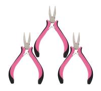 NUOBESTY Pince pour Extensions de Cheveux 3 Trous en Alliage Robuste Poignée Noire et Rose Outil Multifonction pour Pose et Retrait de Micro-Anneaux Acier Inoxydable Usage Professionnel