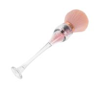 NUOBESTY Pinceau Dépoussiérant pour Ongles à Long Manche Poils Doux en Fibres Synthétiques Forme Coupe de Vin Rouge Brosse Manucure Rose Colorées Nettoyeur Nail Art pour Poudre et UV