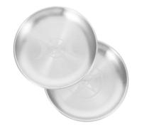 NUOBESTY Plaques Rondes en Fer argentées 2pcs avec Pentagramme, Assiette offrande pour Sorcellerie, Plateau de Rangement décoratif pour Maison
