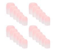 NUOBESTY Plastique Rose Effet Dégradé Naturel à Pression 6 Ensembles Ongles Courts Carrés Protection Fiable et Manucure Française Élégante pour Festivals de Printemps et Occasions