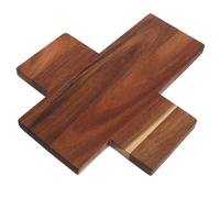 NUOBESTY Plateau de Communion en Bois 26 X 22 X 1,5 Cm Croix Rustique pour Assiette, Décoration Religieuse pour Fête de Baptême et Première Communion, Accessoire Spirituel pour Table