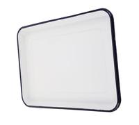 NUOBESTY Plateau de Cuisson Rectangulaire Émail Blanc Rétro Résistant à Haute Température pour Service et Présentation des Aliments à Table