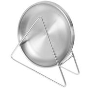 NUOBESTY Plateau de Service Rond en Acier Inoxydable 14 CM avec Support Lot de 4 set de Assiettes pour Fruits Desserts Steaks pour Table la Cuisine et Restaurant