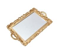 NUOBESTY Plateau Décoratif Miroir pour Parfum et Maquillage, Organisateur de Parfum Élégant en Matériau, Léger et Portable, pour Salle de Bain, Bureau et Décoration Intérieure, Plateau