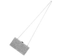 NUOBESTY Pochette Soirée Élégante en Grosse Capacité, Paquet Argenté en Polyester et Métal, pour Mariage et Fêtes, Facile à Organiser