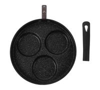 NUOBESTY Poêle à Œufs Multifonction Compartiments Antiadhésive Fer pour Cuisson Pancakes Gaufres et Friture Manche Long Protection Thermique Usage Domestique