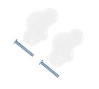 NUOBESTY Poignée de Meuble Forme Nuage en Céramique Blanche Petite Taille, Lot de 2 Set de Boutons de Tiroir Décoratifs pour Chambre D'garçon et Filles, Poignées de Placard et Commode,
