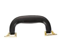 NUOBESTY Poignée de Rechange en Cuir pour Valise et Boîte à Outils, Solide et Légère, Usage Voyage et Transport, Coloris Noir Pieds Dorés, Confort D’Utilisation