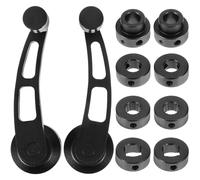 NUOBESTY Poignées de Lève-Vitre Voiture en Alliage d'Aluminium Noir Manivelles Universelles de Remplacement Kit 2 Pièces Accessoires pour Ouverture et Fermeture de Fenêtres Auto