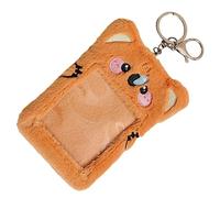NUOBESTY Porte Carte Peluche Cartoon Étui Transparent pour Id Cover de Carte pour Étudiant et Protection et Pratique pour de Transport et Identification