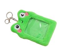 NUOBESTY Porte-Cartes Didentité en Peluche Motif Grenouille De Dessin Animé Pochettes pour Cartes pour Protéger Et Organiser Vert