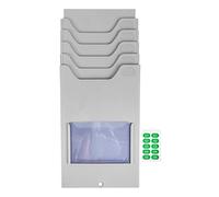 NUOBESTY Porte-cartes rétractable avec 5 emplacements pour cartes de temps - Support mural extensible pour cartes - Temps de présence - Horloge d'enregistrement de paie pour bureau, magasin, gris