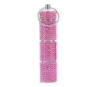 NUOBESTY Porte-clés Pilule Orné de Cristaux avec 3 Compartiments en Métal pour Gestion des Remèdes, Design Chic et Portable pour Voyages et Activités Extérieures
