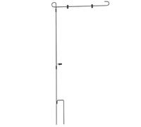 NUOBESTY Porte-Drapeaux de Jardin en Fer Noir 1 Mètre, Support de Bannière Extérieur Robuste et Stable, Mât de Drapeau Décoratif pour Pelouse et Décoration Extérieure