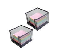 NUOBESTY Porte-mémo en Treillis Métallique Noir Compact, Lot De 2 Distributeurs De Notes Autocollantes Résistants Aux Rayures, Organiseur Bureau Pratique pour Maison Et École